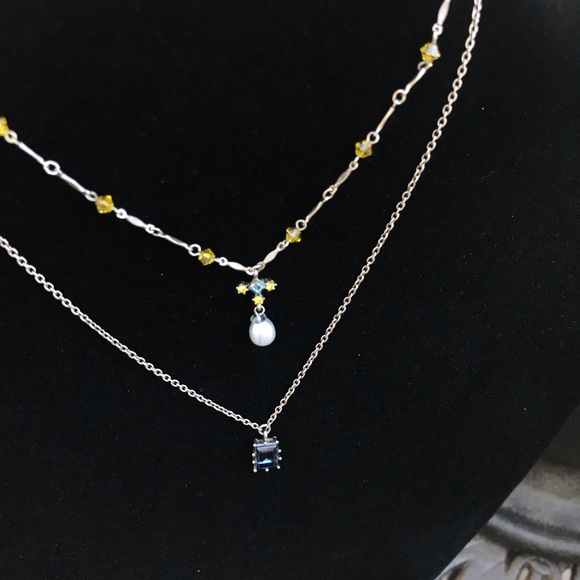 Vintage Y2K Gerard Yosca New York 2 Tiered Necklace matching earrings Set - Picture 4 of 12